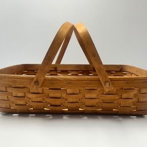 Vintage Signed 1991 Longaberger Swing Handles Large Gathering Basket 18 x 11